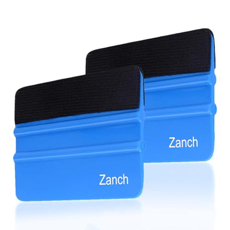 Zanch Felt Squeegee for Vinyl,Plastic Felt Edge Vinyl Squeegee,Graphic Decal Scraper Applicator Tool,Window Tint Squeegee with Black Fabric Felt Edge Zanch