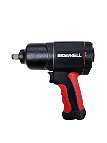 BESWELL-1/2" Regular Size Twin hammer PRO Level Air Impact Wrench-BW-112FN1 1600N.M Max Loosen Torque - WoodArtSupply