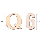 HZLHZYY 72 Pieces 4" Wood Alphabet Letters Unfinished Wooden Numbers Craft Letters Large Natural Wood Letters Paintable Home Wall Decor ABC Letters HZLHZYY
