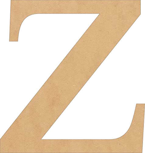 Wooden Letter Z Unfinished 1 Inch Times Font Alphabet, Paintable Small Wood Letter for Kids Crafts, DIY Blank Wall Decor Cutout