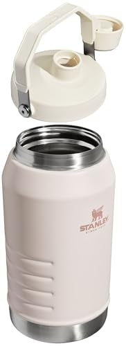 Stanley Iceflow Fast Flow Jug | Recycled Stainless Steel Water Tumbler | Keeps Drink Cold and Iced for Hours | Easy Carry Handle | 64 OZ | Rose STANLEY