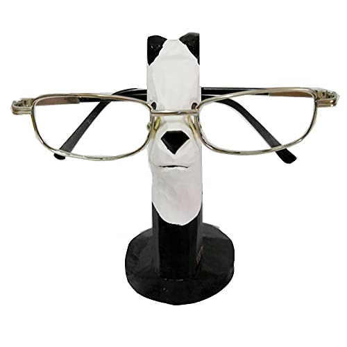 Red Dollar Handmade Wood Carved Animal Eyeglass Holder, Sunglasses Display Stand, Nightstand Home Office Desk Decor, Christmas Holiday New Year Red Dollar