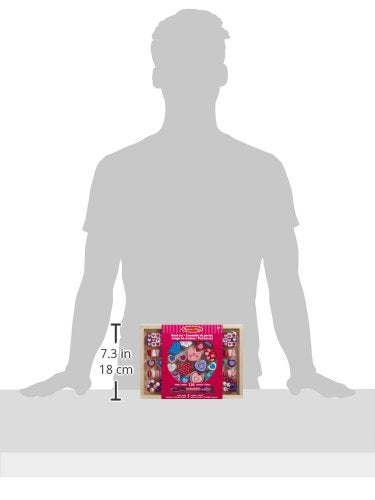 Melissa & Doug Created by Me! Heart Beads Wooden Bead Kit, 120+ Beads and 5 Cords for Jewelry-Making Melissa & Doug