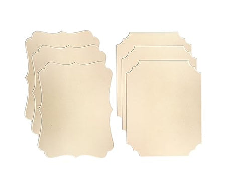 6 Pack Unfinished Wooden Plaques 11"x14"-0.25 Inch Thick Beveled MDF Wood Sign for Burning DIY Crafts Cregugua