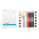 KINGART Studio Watercolor Painting Kit, Including Watercolor Paint, Pencils & Paper, Brushes, Set of 25 KINGART