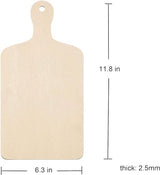 5 Pack Unfinished Wood Cutting Board 11.8"L x 6.3"W, 2.5mm Wooden Paddle Cheese Bread Board Set Chopping Board Serving Tray for Craft Phinicco