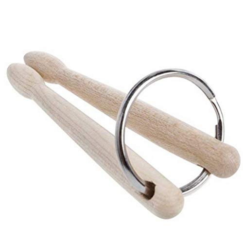 SUPVOX 3PCS Mini Wood Drumstick Keychain Drum Stick Key Ring Gift for Drummer Friends Double Drum Stick - WoodArtSupply