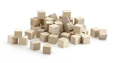 Hygloss Products Unfinished Wood Blocks - Blank Wooden Building Block Cubes – 3/4 Inches, 72 Pack Hygloss