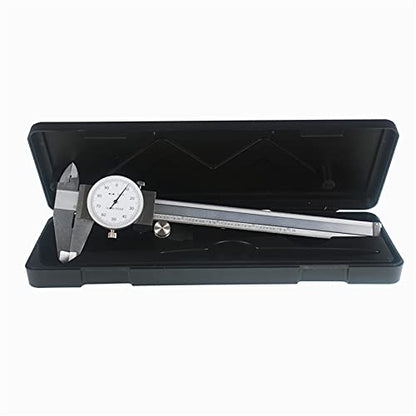 6" Dial Caliper 0.001 Stainless Steel Shockproof 4-Way Measurement with Plastic Case - WoodArtSupply