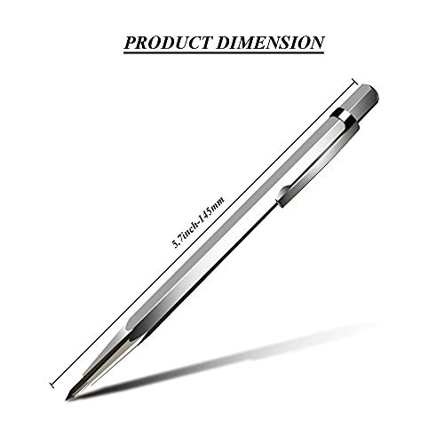 Tungsten Carbide Tip Scriber Marking Engraving Pen for Stainless Steel, Ceramics and Glass Carving (Silver) DUMEALAGR