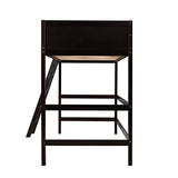 Merax Espresso Twin Modern Wood Loft Bed with Guardrail and Ladders Merax