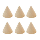 SEWACC 10pcs Unfinished Wooden Cones Natural Wood Cone Ring Holders Unpainted Wood Plain Stand Cone Blank Wooden Cones for DIY Crafts Drawing SEWACC