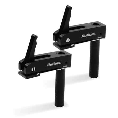 DuBois 51057 MFT Style Hold Down Hold Fast Clamps Woodworking Set, 3/4" (19mm) Bench Dog Hole, Aluminum Quick Clamp and Release, 2 PK DUBOIS