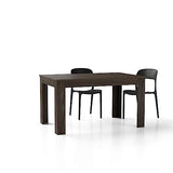Mobili Fiver, Easy Extendable Dining Table, Dark Walnut, Made in Italy Mobili Fiver