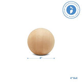4 inch Round Wooden Balls for Crafts, Bag of 3 Unfinished and Smooth Round Birch Hardwood Balls, and Wooden Spheres, by Woodpeckers Woodpeckers