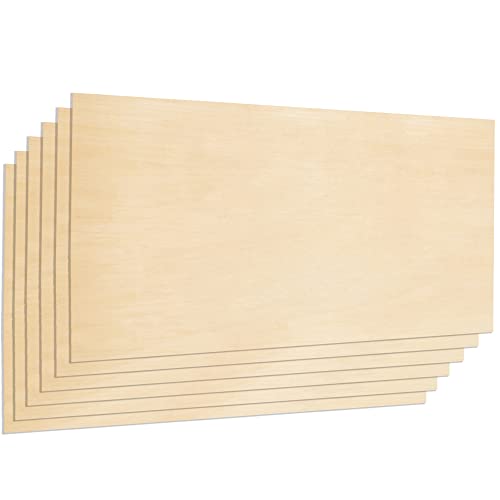 Plywood Sheet Board, A Grade, 22" x 12" x 1/8" inch, 3mm Thick, Pack of 6 Unfinished for Crafts Basswood by Craftiff Craftiff