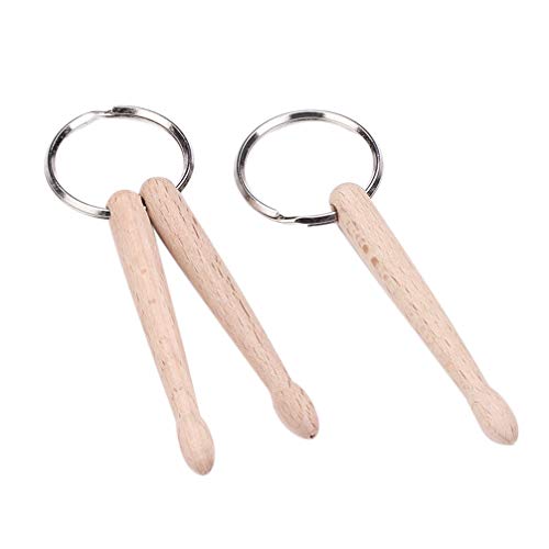 SUPVOX 3PCS Mini Wood Drumstick Keychain Drum Stick Key Ring Gift for Drummer Friends Double Drum Stick - WoodArtSupply