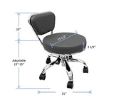 MAYAKOBA Dayton Garage Rolling Seat (Black) Pneumatic, Short Stool with Adjustable Height 13"-15", Perfect for Garage Mechanic, Home Gardening, MAYAKOBA