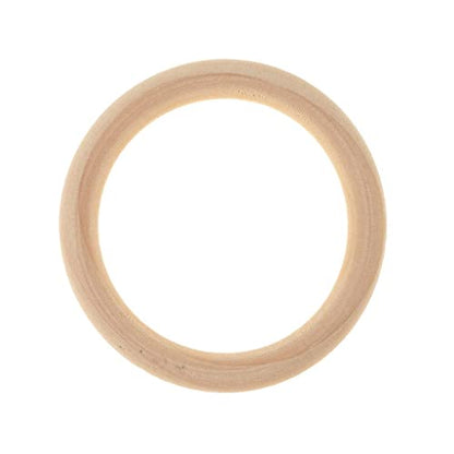 barenx Natural Wood ?C 20 Pieces Unfinished Wood Rings for Pendant, DIY - WoodArtSupply