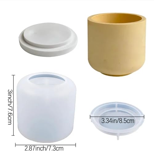 2 PCS Large Jar Resin Mold with Lid Silicone Resin Box Mold, Creative Silicone Pot Molds, for Epoxy Resin Jewelry Trinket Candle Holder Organizer GeoGeoDIY