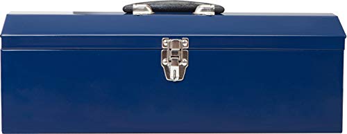 TCE ATB101U Torin 19" Hip Roof Style Portable Steel Tool Box with Metal Latch Closure and Removable Storage Tray, Blue TCE