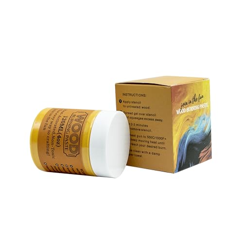 DGAGA Wood Burning Paste Wood Burning Gel for Heat Gun Heat Activated Paste for Craft Chalk Paste for Wood Burning Etching Marker Stencil Wood DGAGA