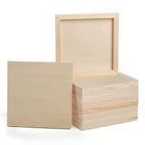 Yarlung 10 Pack Unfinished Wood Panels, 8 x 8 Inches Birch Wooden Cradled Painting Panel Canvas Boards for Watercolor, Arts and DIY Crafts, Easel yarlung