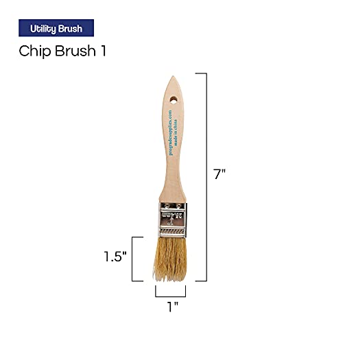 Pro Grade - Chip Paint Brushes - 24 Ea 1 Inch Chip Paint Brush Light Brown Pro Grade