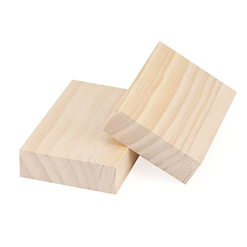 LEXININ 10 Pcs Unfinished Wood Blocks, 5 x 3 x 1 inch Natural Wooden Cubes, Whittling Blocks for Crafts, DIY Projects, Carving