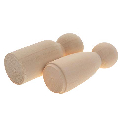 Wood Peg Dolls Unfinished 3.5 inch, Pack of 30 Wooden Peg People for DIY Crafts Muka