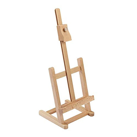 KINGART 16" Mini Tabletop Wooden H-Frame Studio Easel - Artists Adjustable Beechwood Painting and Display Easel, Holds Up to 12" Canvas - Portable KINGART