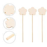 Toyvian 8pcs Girl Fairy Wands Stickers Unfinished Princess Wand Kit Homemade DIY Wood Flower Wand DIY Wooden Star Wands Unfinished Wood Crafts for Toyvian