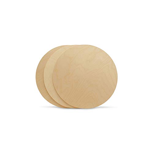 Wood Circles 8 inch, 1/4 Inch Thick, Birch Plywood Discs, Pack of 3 Unfinished Wood Circles for Crafts, Wood Rounds by Woodpeckers - WoodArtSupply