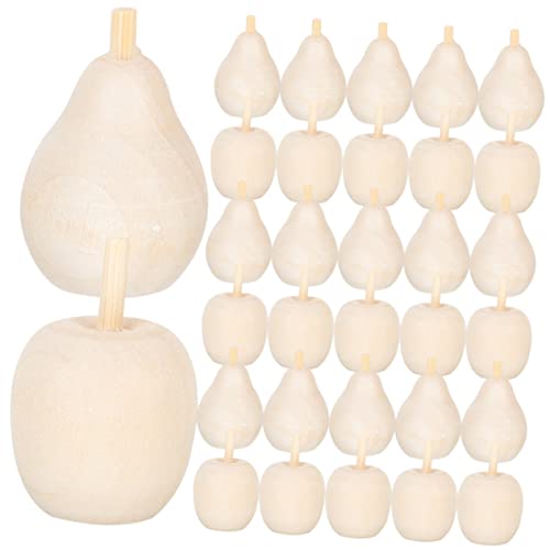 Toddmomy 160 pcs Wooden Fruit Ornaments Kids Toys miniture Decoration DIY Crafts Kids Painting Wood Crafts Lifelike Mini Pears Wood Paint for Crafts