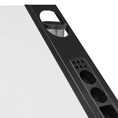 SD STUDIO DESIGNS Core 2 Pc Craft Center-35.5" W Angle Adjustable Cloth Drawers, Side Shelf and Stool Drafting Table, Gunmetal Gray/White SD STUDIO DESIGNS