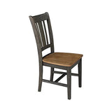 International Concepts San Remo Splatback Dining Chair, Height, Hickory/Washed Coal IC International Concepts