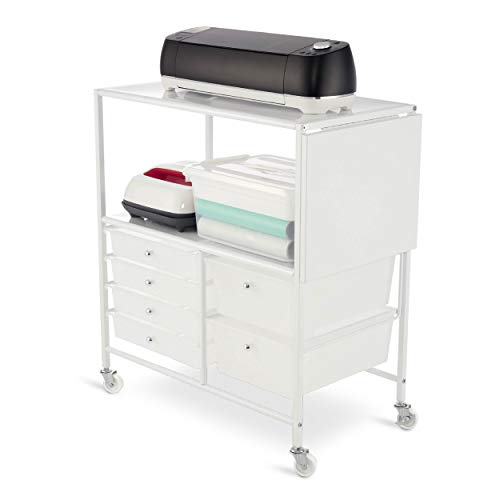 Essex Drawers & Rolling Storage Cart with Tray by Recollections, White Recollections