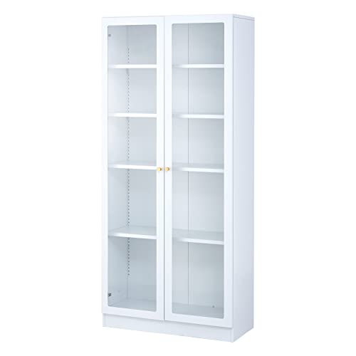 IRONMIX Metal Storage with 5 Tier Shelves, 72" Tall Steel Bookshelf Lockers with Acrylic