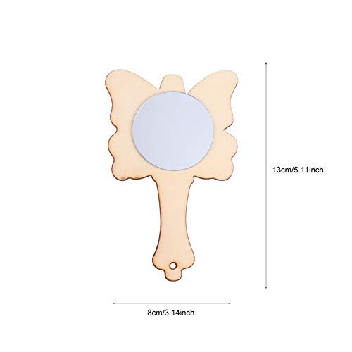 Beaupretty 15pcs Small Wooden Mirror Kids Toys Mirrors Vanity Mirror Single Side Hand Mirror Kids Art Painting Toy Travel Makeup Mirror Unfinished Beaupretty