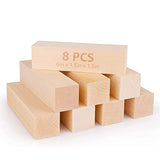 RHBLME 8PCS Basswood Carving Blocks, 6.0in x 1.5in x 1.5in Unfinished Wood Blocks for Carving, Wooden Carving Blocks Cubes Soft Solid Kit, Great for RHBLME