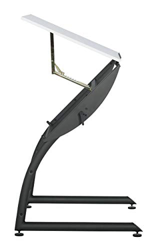 SD STUDIO DESIGNS Triflex Drawing Table, Sit to Stand Up Adjustable Office Home Computer Desk, 35.25"W X 23.5"D, Charcoal Black/White SD STUDIO DESIGNS