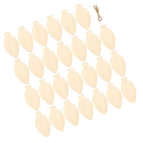 VOSAREA 50pcs Light Bulb Wood Cutouts Christmas Unfinished Wooden Light Bulbs Light Bulb Shaped Wood Ornaments Xmas Tree Hanging Embellishments VOSAREA
