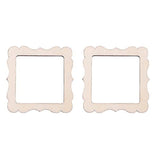 Amosfun 10pcs Lace Square Photo Frame Shape Wooden Pieces Cutouts Craft Embellishments Wood Ornament Manual Accessories for DIY Art Amosfun