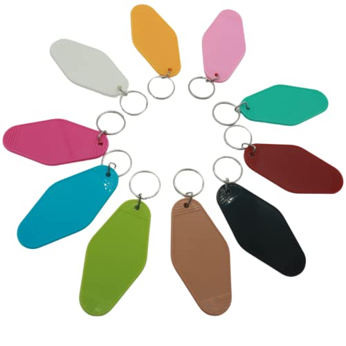 Nwsrayu 10pcs Blank Hotel Keychains Bulk Vintage Motel Keychain Vinyl HTV printing Keychains DIY Keychain tags (Mix 10) Nwsrayu