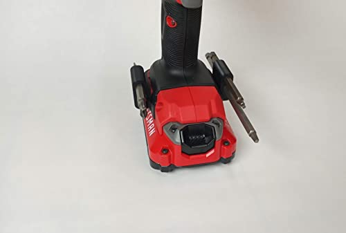 Side Mount MAGNETIC Bit Holder for Dewalt 20V or Craftsman V20 Drill or Driver - 2 Slot Pass Thru (Black) - Galactic Gadgets Galactic Gadgets