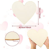 Whaline 10Pcs 16 Inch Valentines Wooden Heart Cutouts Large Unfinished Heart Wood Sign Craft Ornament Blank Wood Slices for Valentine's Day Wedding Whaline