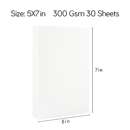 Watercolor Paper Bulk 140lb/300gsm 5x7 inches 30 Sheets Painting Paper Art Supplies for Adults Sketch Pad Water Color Paper Mixed Media Sketchbook OALCQ