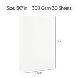 Watercolor Paper Bulk 140lb/300gsm 5x7 inches 30 Sheets Painting Paper Art Supplies for Adults Sketch Pad Water Color Paper Mixed Media Sketchbook OALCQ