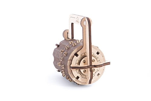 UGears UTG0017 Combination Lock Wooden 3D Mechanical Puzzle - WoodArtSupply