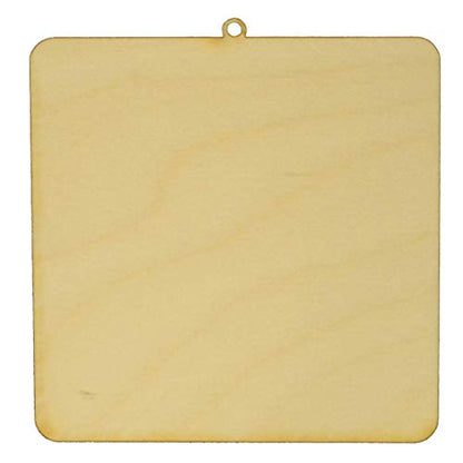 Unfinished Square Wood Ornament Available in a Variety of Sizes and Thicknesses (1/4" Thickness, Small 4" x 4.185" (Package of 10)) - WoodArtSupply